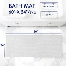 SUBRTEX chenille bath mat with soft pile, perfect for cold floors.