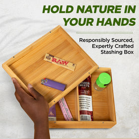 Magnetic lid seals securely for quick access to contents.