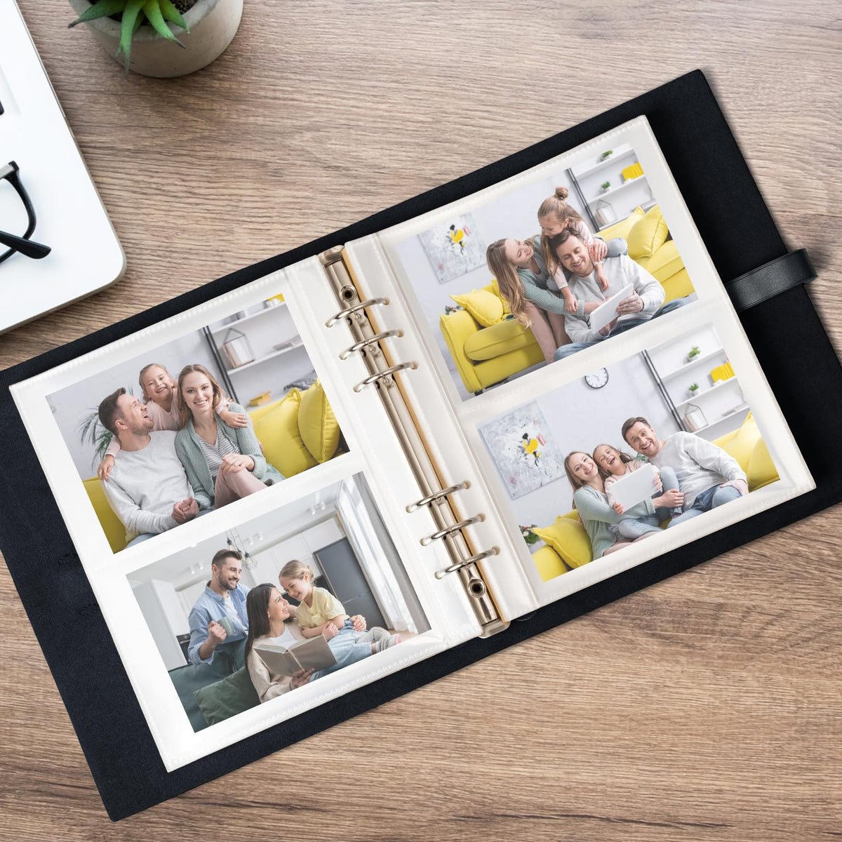 sucarlon photo album refillable 6-ring binder for flexible arrangement