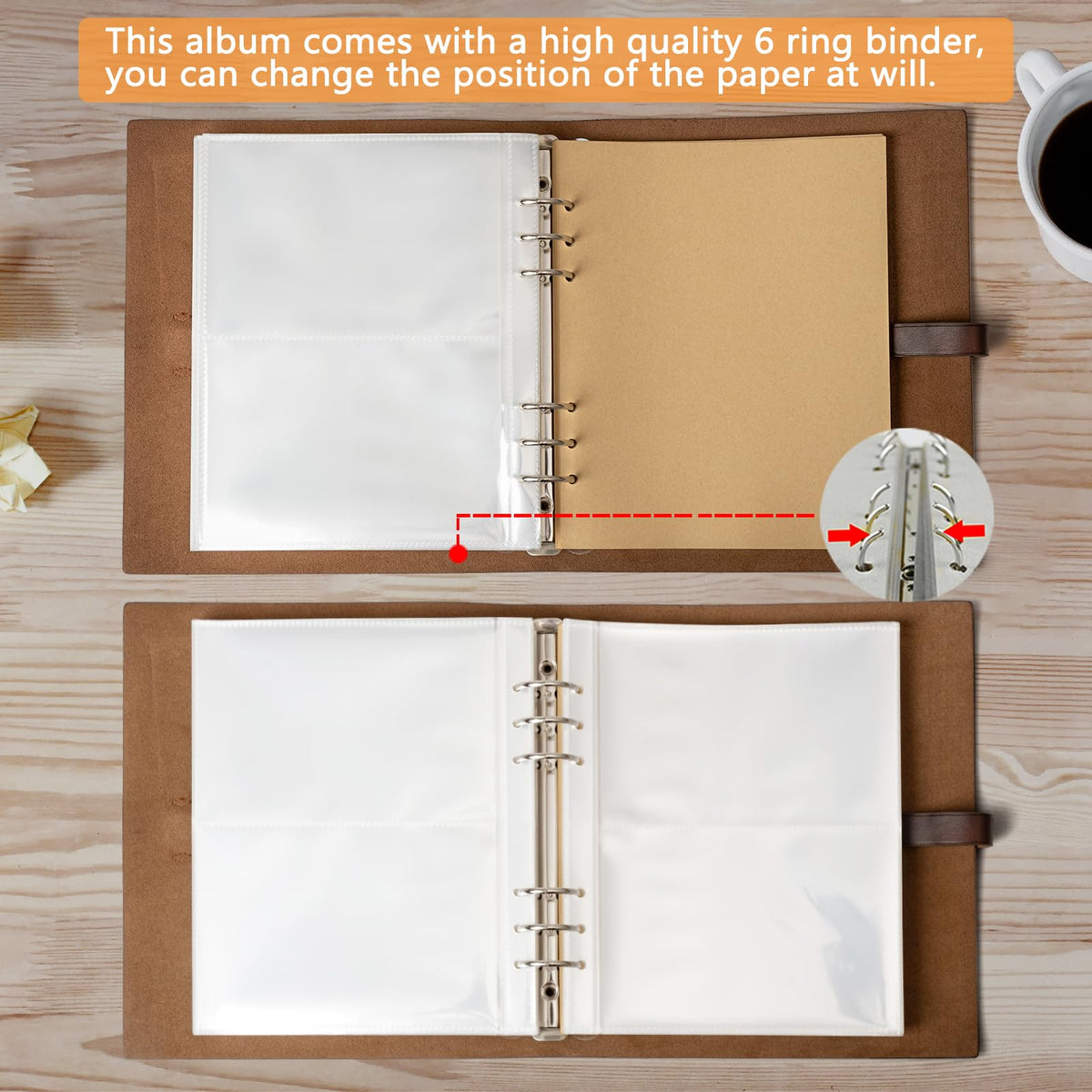 Sucarlon photo album size 10 by 8.5 inches for travel and storage.
