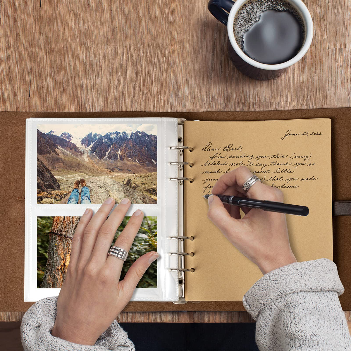 Sucarlon photo album writing space lets you annotate moments beside photos.
