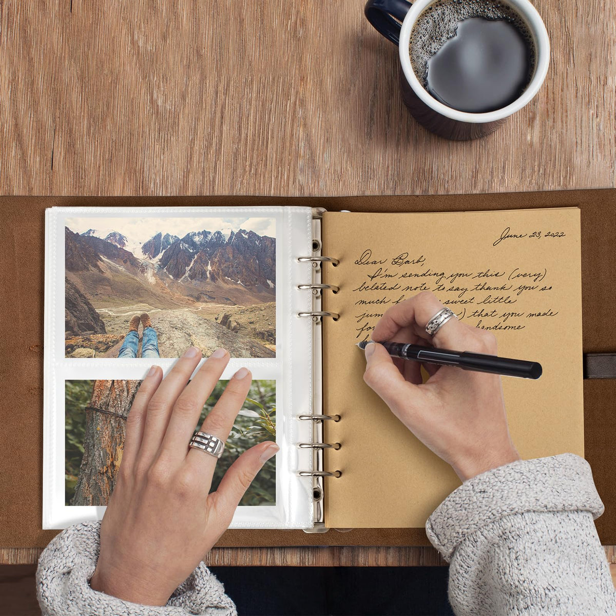 Sucarlon album writing space to capture captions and stories.