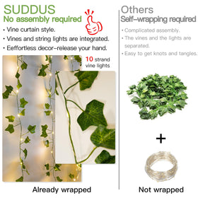 Suddus flexible vine string lights for dorms and living spaces.