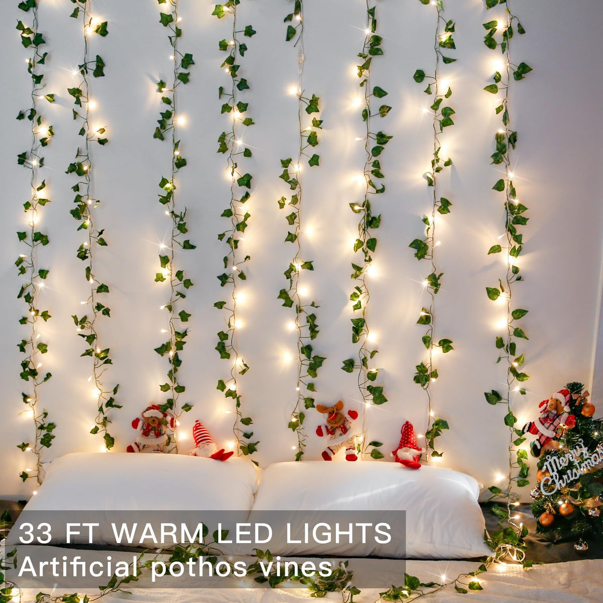 Suddus vine with 100 LED string showcases bright, twinkling light for celebrations