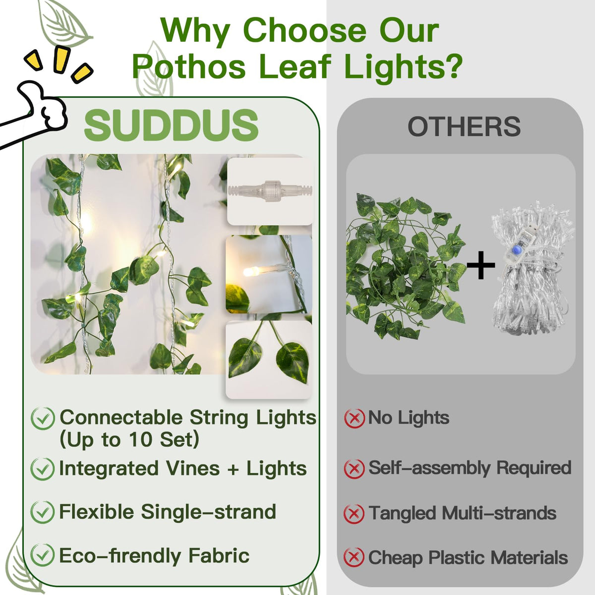 Suddus bedroom decor vine creates cozy ambience with warm white glow