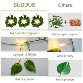 suddus Vines with Lights 9.84 ft extension cord supports roomy layouts.