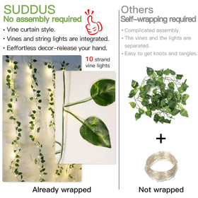 suddus Vines with Lights suitable for indoor and outdoor decor and events.