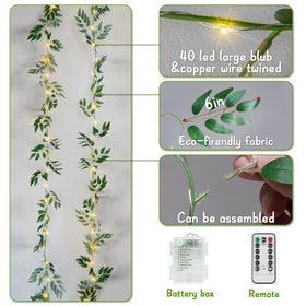 Suddus Wall or window decor with willow vine fairy lights