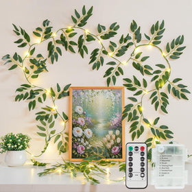 Suddus Willow Vine Fairy Lights 12ft drape for cozy bedroom ambiance