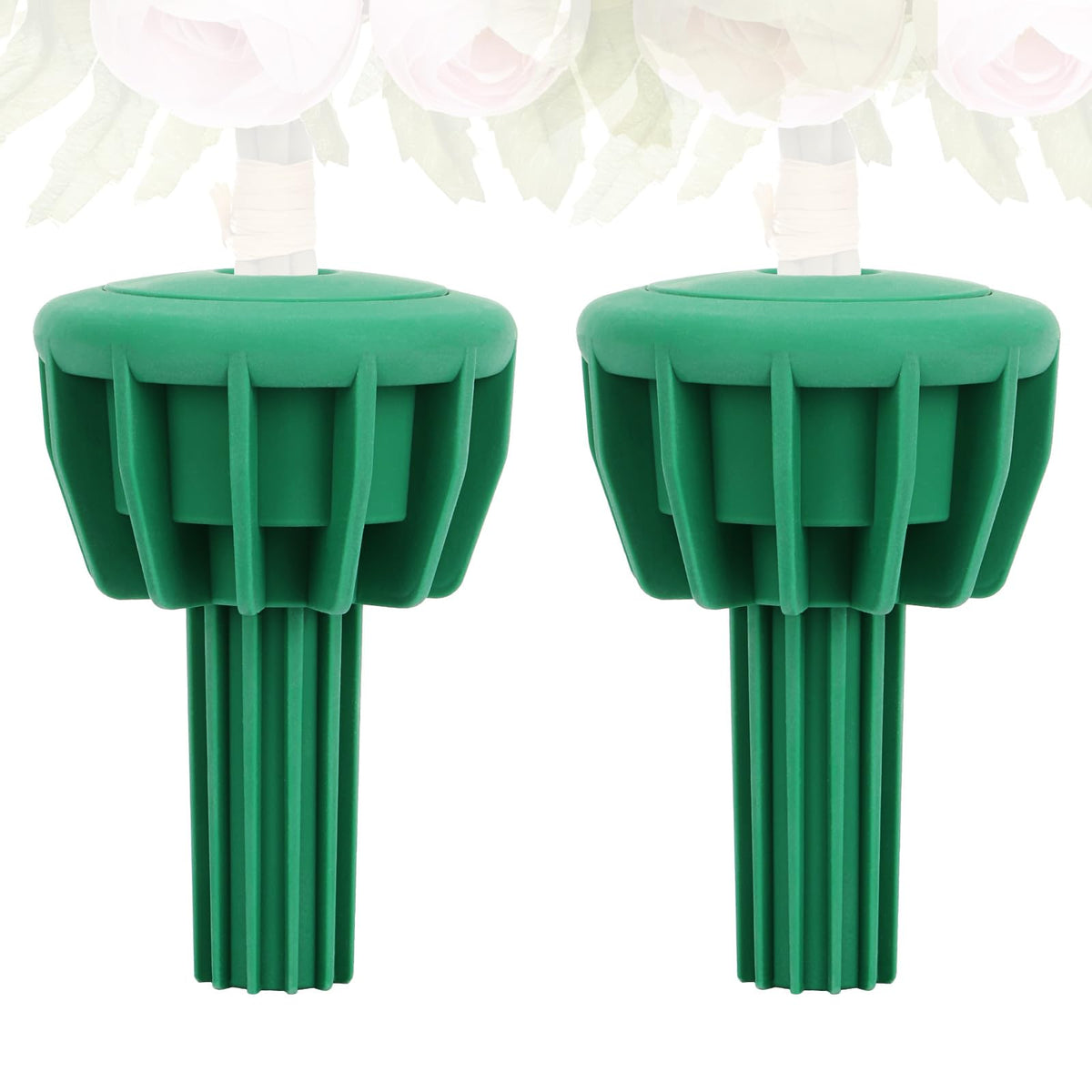 SUDLEK cemetery vase rubber insert in green securely holds headstone bouquets outdoors