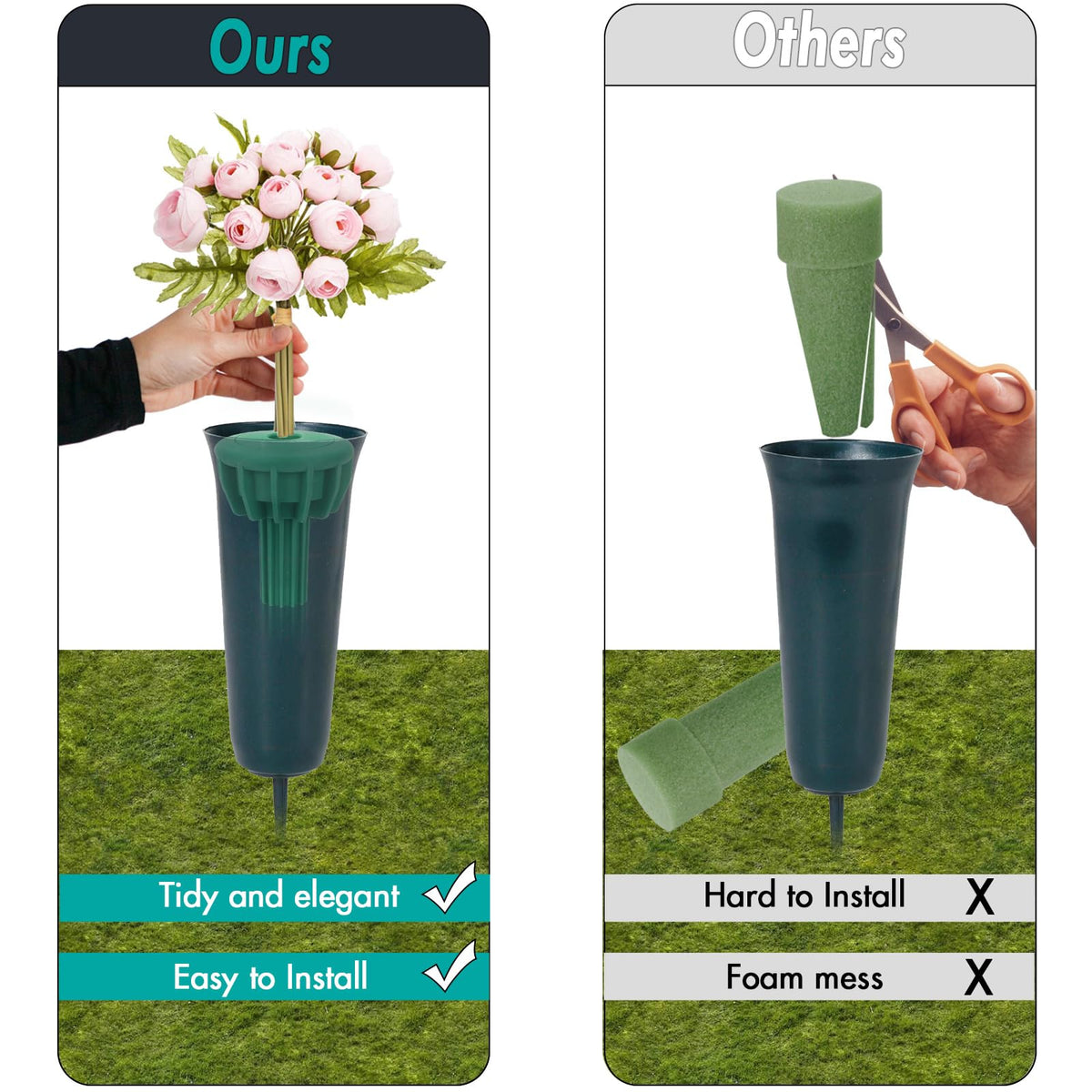 SUDLEK reusable silicone vase insert doubles as garden decor for events
