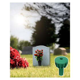 SUDLEK durable rubber insert endures time and weather for durable gravesite displays.