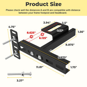 Suemoss adjustable headboard brackets with flexible slots for a precise width fit.