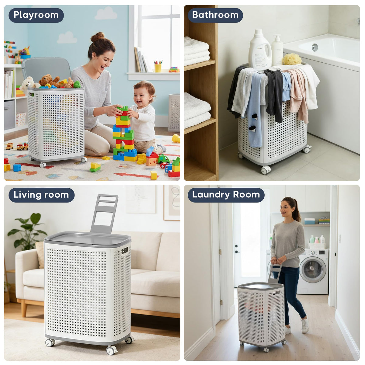 Sufdari multipurpose storage cart used for laundry, toys, and gear.