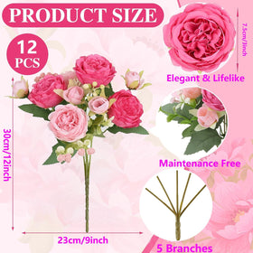 SugarHuLu peonies flower heads detail with lifelike buds and vibrant pinks.