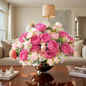 SugarHuLu peonies silk flowers close-up showcases realistic petals and soft texture.
