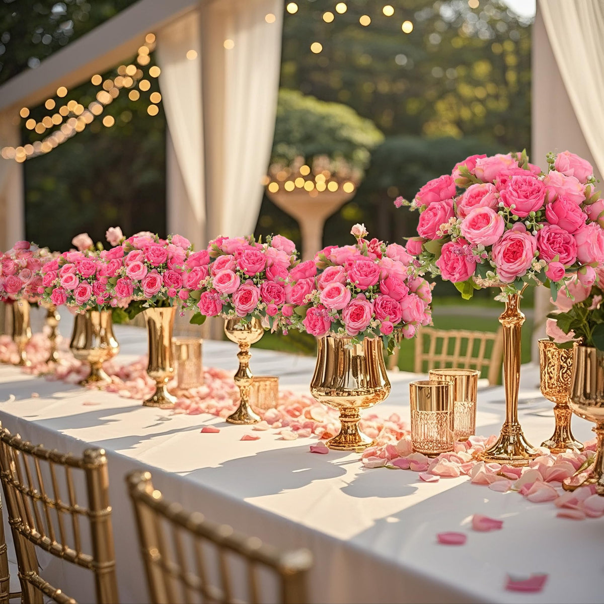 SugarHuLu peonies UV-resistant material resists fading for year-round display.