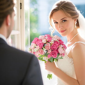 SugarHuLu peonies wedding bouquet-ready faux blooms for lasting décor.