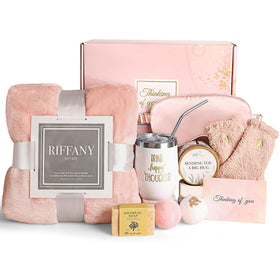 Suhctuptx luxury flannel blanket in birthday gift basket for cozy warmth