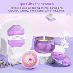 Suhctuptx lavender scented candle creating a calming ambience
