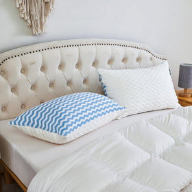 Suhedy cooling foam pillow conveys cooler nights for longer comfort.
