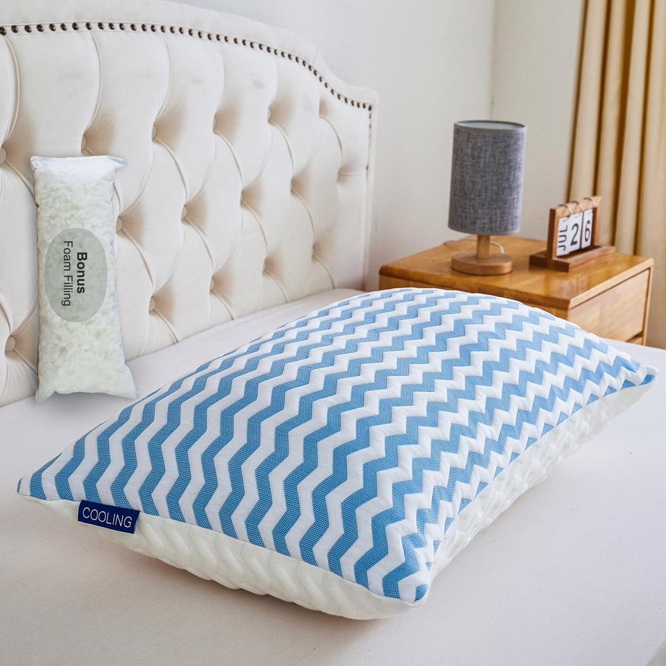 Suhedy queen-size pillow front view highlighting versatile support for all sleep styles.