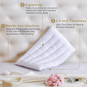 Suhedy Thin Pillow 3D baffle detail distributes filling evenly