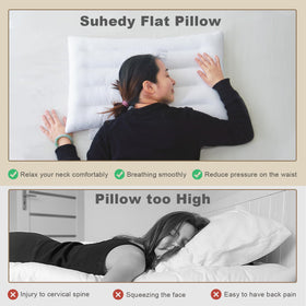Suhedy Thin Pillow close-up of skin-friendly cover feels soft