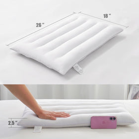 Suhedy Thin Pillow on bed demonstrates balanced support and cool sleep