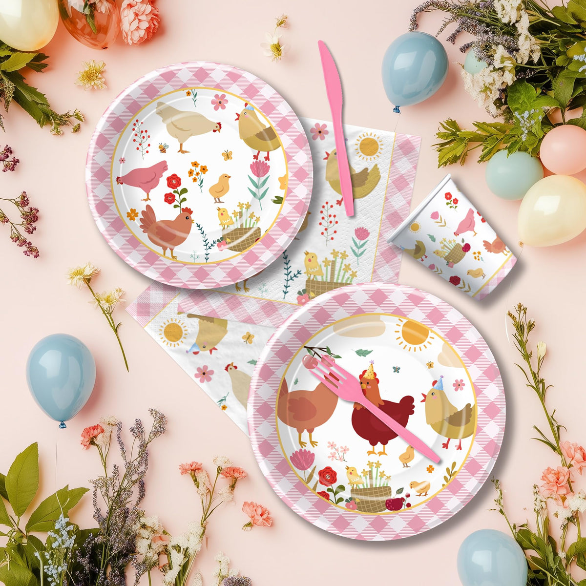 Suhelkit chicken disposable cutlery set for mess-free party moments.
