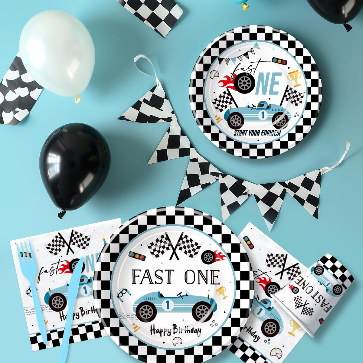 Suhelkit Fast One blue race car cup keeps drinks handy for young guests