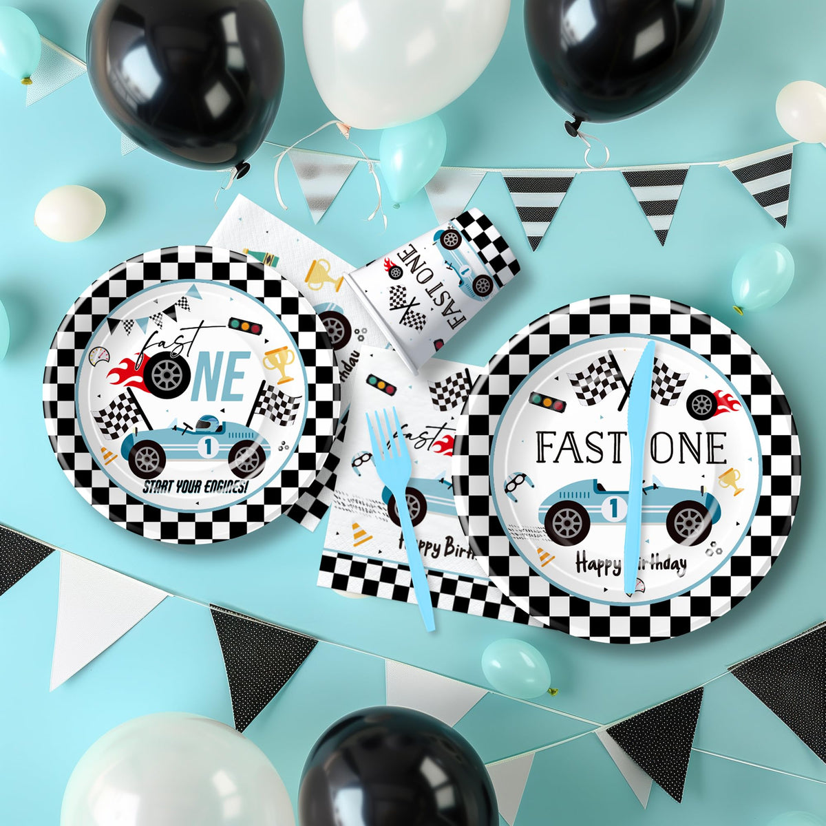 Suhelkit Fast One blue race car cutlery set simplifies messy moments