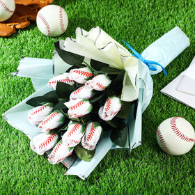 Suhine baseball rose with 3D printed baseball pattern design