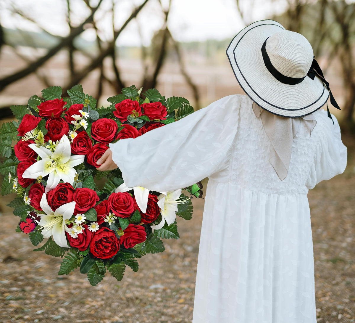 Suhookoo gravestone decoration wreath creates a serene tribute