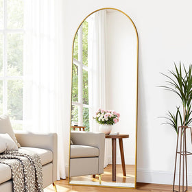 Suidia arch full-length mirror with gold frame for dressing and brightness