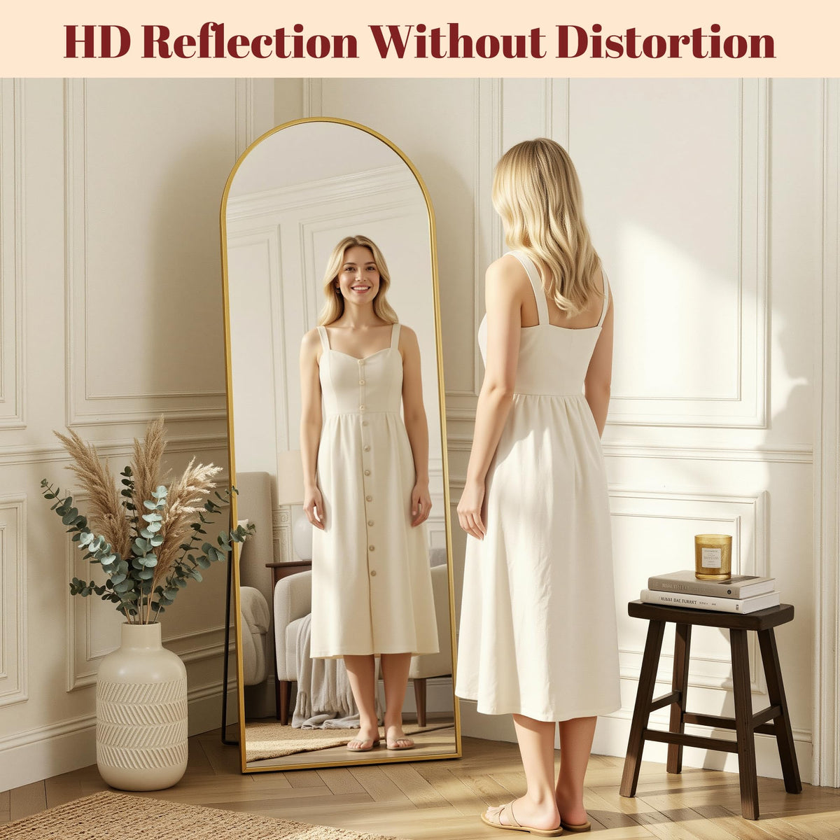 Suidia leaning full-body mirror ideal for quick outfit checks