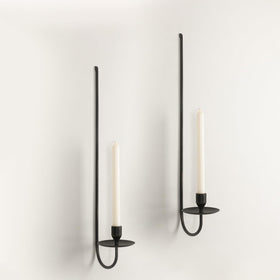 SUJUN 24.8-inch iron wall candle sconce set adds modern elegance to walls.