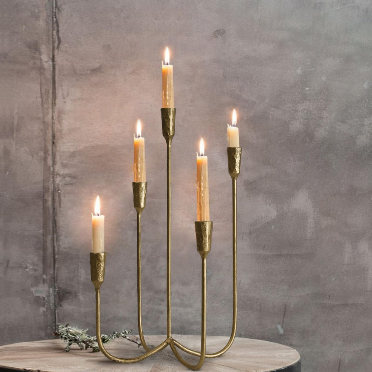 Sujun candelabra designed to hold three taper candles for versatile lighting