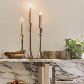 SUJUN antique brass finish with rustic texture for timeless table charm
