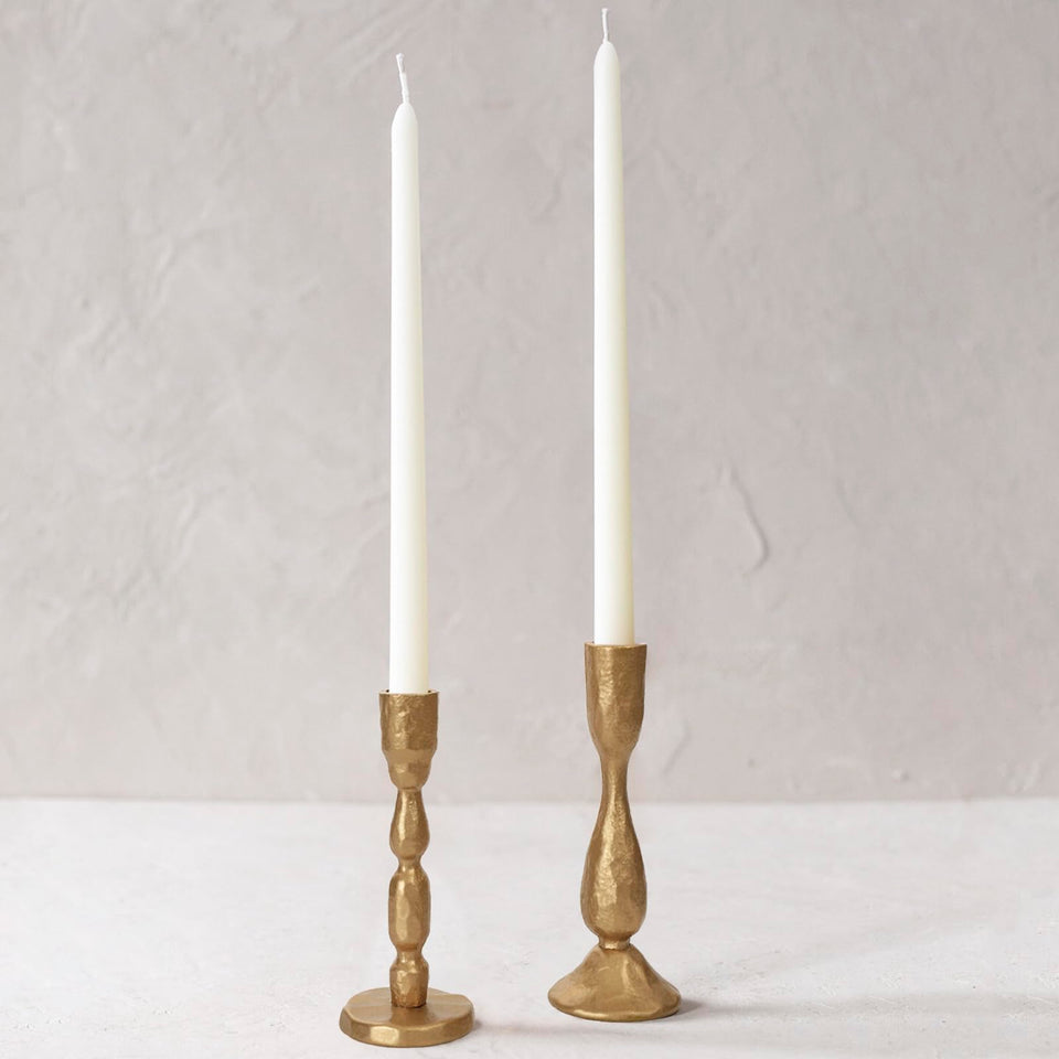 SUJUN antique brass taper candle holder base showcases sturdy, elegant craftsmanship.