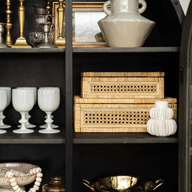 SUJUN decorative storage set supports organization in bedrooms or offices.