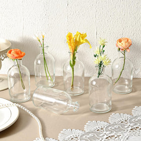 SUJUN dining table centerpiece ideas with slim transparent vases