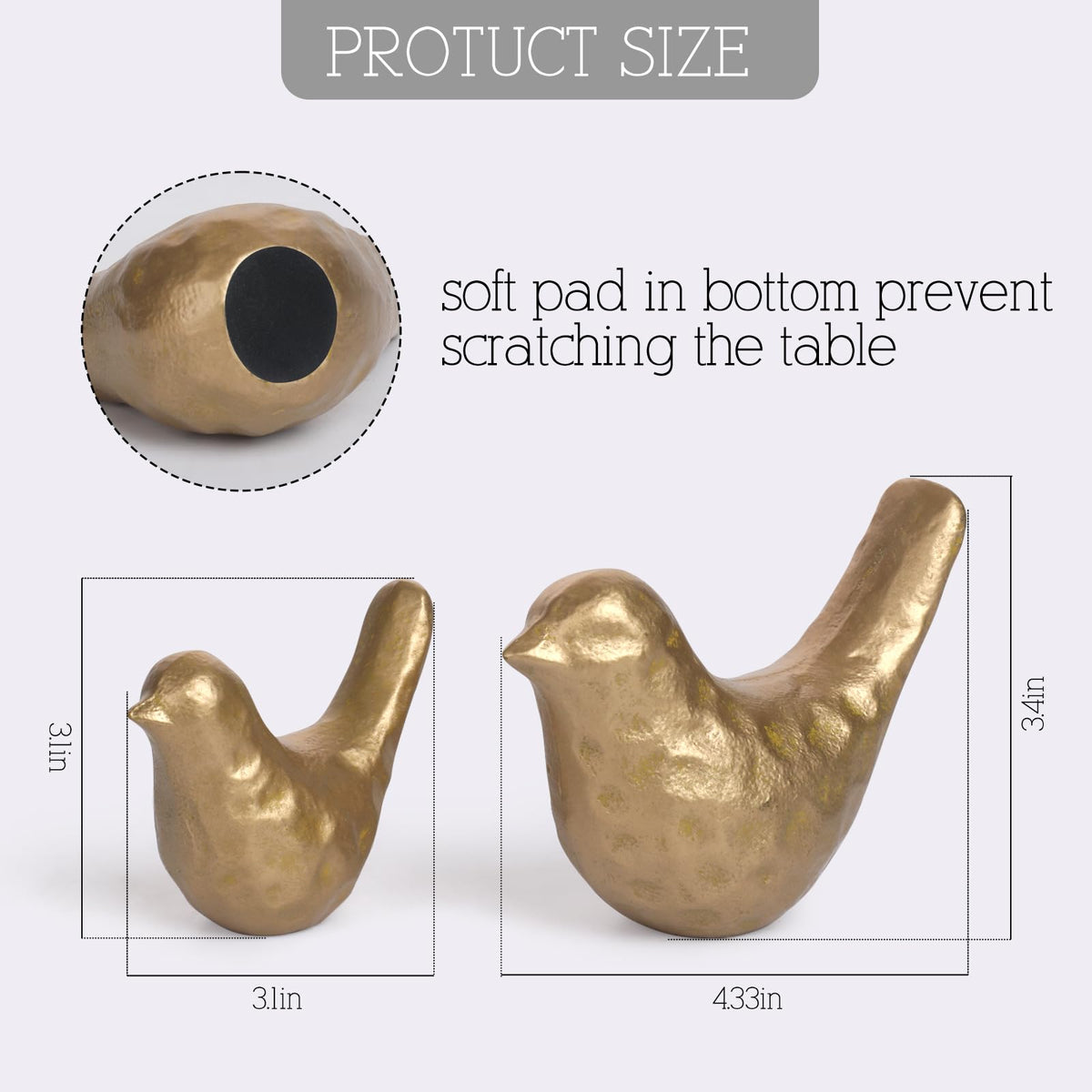 SUJUN gold brass bird figurine on a desk adds a warm, stylish focal point.