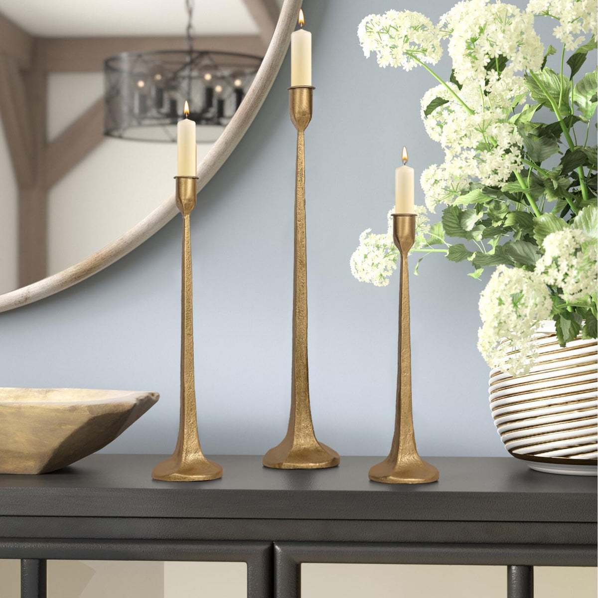 SUJUN iron taper candle holder 15.3-inch height adds a dramatic centerpiece