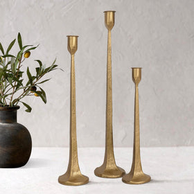 SUJUN iron taper candle holder set of 3, tall dining stand for elegant table decor