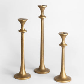 SUJUN iron taper candle holder trio with varied heights for elegant table decor.