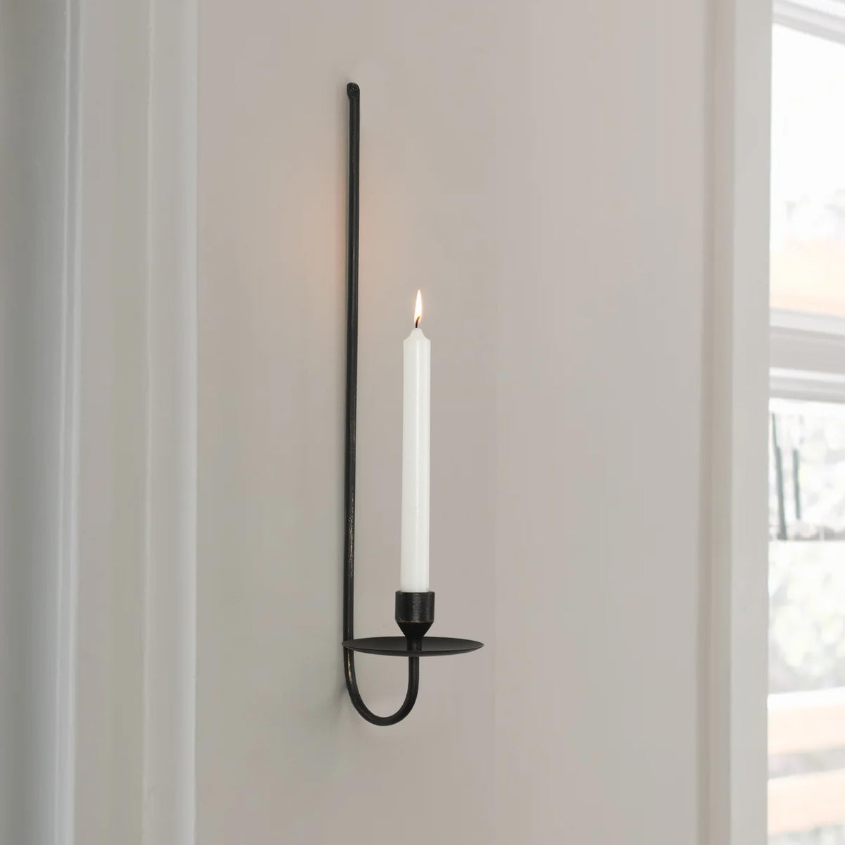 SUJUN iron wall candle holder in living room setting creates ambient lighting.