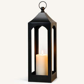 SUJUN Lantern with movable ring for easy hanging or tabletop use.