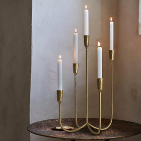 Sujun cast iron candelabra compatible with LED taper candles for safety and ambiance
