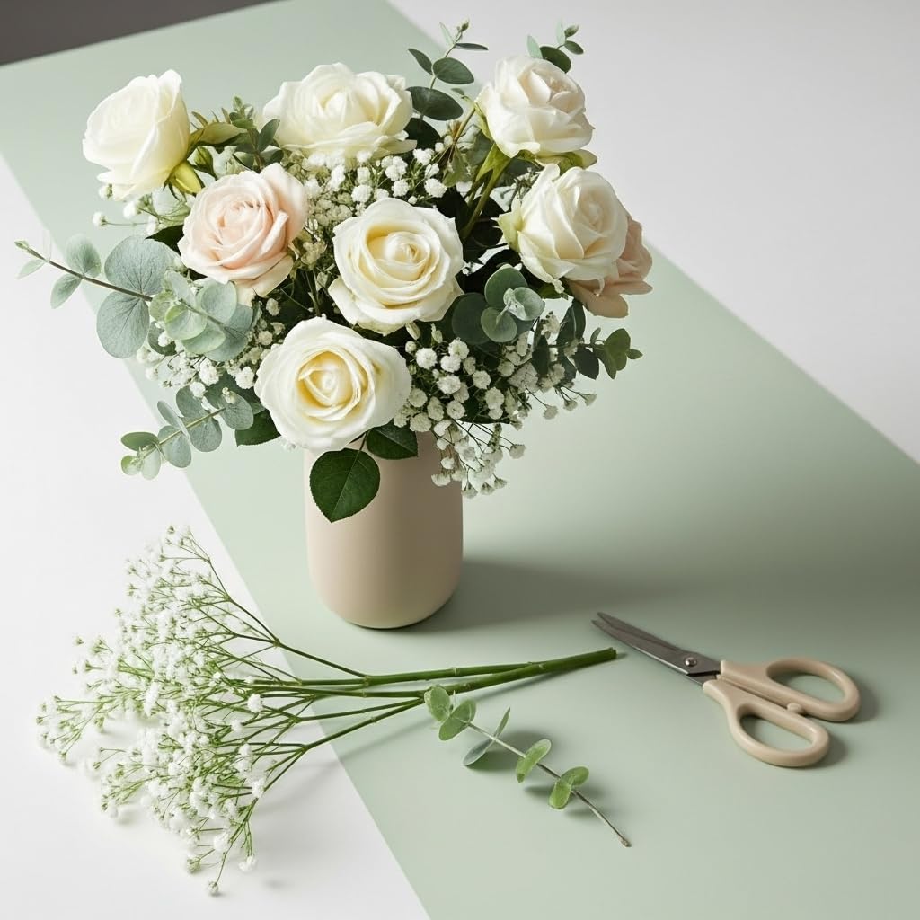 Sukh Babys Breath arch decoration white for wedding backdrops.